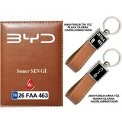 Resim Plakanıza Özel Byd Logolu Taba Ruhsat Kabı Ve Anahtarlık 
