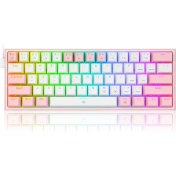Resim Redragon K617-RGB Fızz %60 Q Türkçe Kablolu Mekanik Klavye Beyaz Pembe 