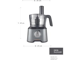 Resim Özbience Power 10 In 1 Mutfak Robotu, 2000 W, Uzay Grisi, Çok Fonksiyonlu 