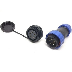 Resim SD28 5 Pin 28mm Su Geçirmez Konnektör Takımı - Panel Tipi 