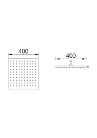 Resim Fause Tepe Duş Başlığı Kare Slim 304 Metal 40 X 40 Cm Siyah 