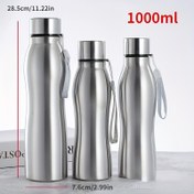 Resim 25.36/33.81oz Büyük Boy Paslanmaz Çelik Su Şişesi, Sızdırmaz Çelik Kapaklı - BPA İçermez, Yeniden Kullanılabilir & Yüksek Kaliteli, Seyahat & Dış Mekan Aktiviteleri İçin İdeal, Dayanıklı Spor Bardağı 