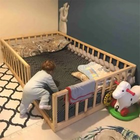 Resim Loolpi Home Montessori Ahşap Unisex Bebek ve Çocuk Karyolası 