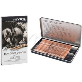 Resim Lyra Rembrandt Polycolor Kuru Boya Kalemi 12Li Set Gri Tonlar 