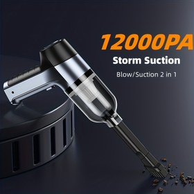 Resim Araba Vakumu 12000PA 3'ü 1 Arada Fırçasız Motor El Tipi Vakum Araba Vakumu Kablosuz Şarj Edilebilir Taşınabilir Mini Kablosuz Elektrikli Süpürge Araba Aksesuarları 