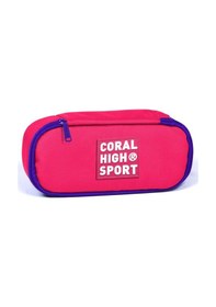 Resim Coral High Sport Neon Mercan İç Bölmeli Oval Kalem Çantası 