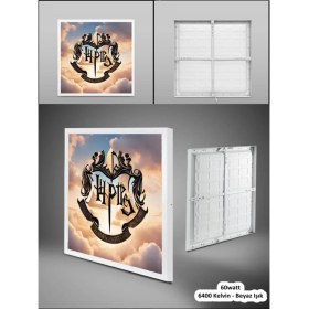 Resim Gökyüzü Panel Harry Potter Lamba, Genç Odası LED Avize, 60 x 60 LED Işık, 6500K Beyaz Işık Çocuk Odası Avize, Yeni 