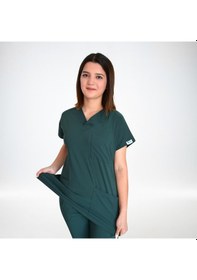 Resim Ördekbaşı Yeşili Likralı Üst Forma 