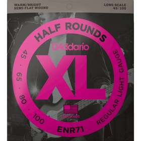 Resim D'Addario ENR71 XL Half Rounds 4 Telli Bas Gitar Teli - Regular Light (45-100) 