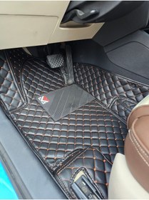 Resim FEYZA OTO Toyota Corolla 2019-2025 Siyaha Bakır Renk Araca Özel Yeni Nesil Havuzlu Deri Oto Paspas 