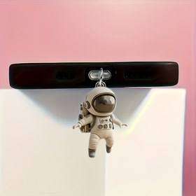 Resim 1 adet Sevimli Astronot, Cep Telefonu Toz Tıpası, Cep Telefonu Dekorasyonları, for iPhone için Uygun, Type-C Cep Telefonu Koruma ve Toz Geçirmez Kapak Aksesuarları, Akrilik 2D Dekorasyonlar 