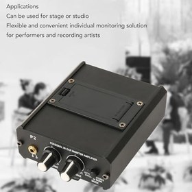 Resim Monitör Kulaklık Amplifikatörü, Yüksek Güç Çıkışı, Gürültü Ve Gecikme Yok, Çift XLR 6,35 Mm Giriş, Sahne Veya Stüdyo Kullanımı Için 3,5 Mm Çıkış (AB fişi) 