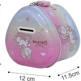 Resim Tek Boynuzlu At Temalı Metal Kumbara 