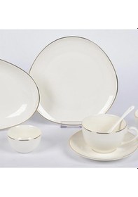 Resim Vitale Elips Beyaz New Bone 32 Parça Kahvaltı Takımı Mtfk.0123 Krem 