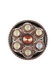 Resim Erzincan El İşlemeli Bakır 6'lı Kahve Fincan Takımı Minesiz 