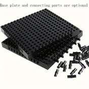 Resim Küçük Parçacık Yapı Blokları Piksel Sanat Tahtası Montaj Tabanı 1 adet/Bağlantı Aksesuarları 50 Adet Bağlantılı Parça Mozaik Boyama Serbestçe Birleştirilebilir Duvara Monte Edilebilen MOC Aksesuar 