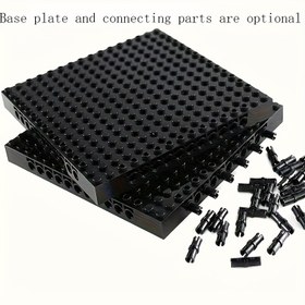 Resim Küçük Parçacık Yapı Blokları Piksel Sanat Tahtası Montaj Tabanı 1 adet/Bağlantı Aksesuarları 50 Adet Bağlantılı Parça Mozaik Boyama Serbestçe Birleştirilebilir Duvara Monte Edilebilen MOC Aksesuar 