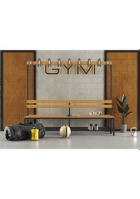 Resim Ayakkabılıklı 6 Ayaklı Çift Taraflı Bank, 18 Kanca, 200x85x170 Cm, Spor Bankı 