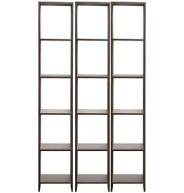 Resim 3'lü 6 Raflı Dekoratif Kitaplık Atlantik Çam Kitaplık Ofis Ki... Barok 