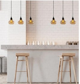 Resim Mylights Rustik Sarkıt Avize Masa Üstü Sarkıt Üçlü Avize 60 Cm Siyah 
