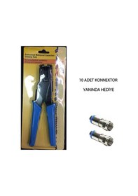 Resim Multibox F Konnektör Sıkma Pensesi + 10 Adet Konnektor 