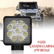 Resim Drs Tuning Su Geçirmez 9 LED Kare 27W Off Road Sis,gündüz Farı Lambası 