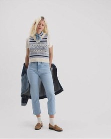 Resim 501 Original Crop Kadın Jean Pantolon - No Rush Mavi 