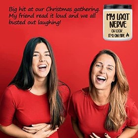 Resim Komik Kokulu Kavanoz Mum, Kadınlar için Mum Hediyeleri - Son Sinir Mumum - En İyi Arkadaş için Mizahi Benzersiz Hediyeler BFF Bestie Kadın Erkek İş Arkadaşı Doğum Günü Hediyesi 