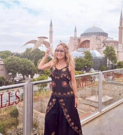 Resim Otantik Nakış İşlemeli Harem Şalvar Pantolon Buluz Takım Siyah 