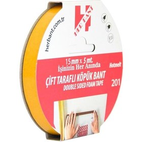 Resim Her Bant Çift Taraflı Köpük Bant Askılı 15 Mm X 5 Metre 