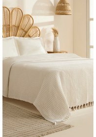 Resim Karaca Home Mady %100 Cotton Waffle Çift Kişilik Tek Pike Beyaz Beyaz 