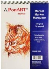 Resim Ponart Marker Pad Spiralli 190G 30 Yaprak A3 