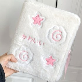 Resim Şık A6 Peluş Bağlama Kartı Kitabı - Yıldız ve Çiçek Süslemeli, Yumuşak Polyester Kumaş, Foto Kartları ve Daha Fazlası İçin Dikdörtgen Düzenleyici, Pembe Detaylar, Foto Kart Tutucu | Şirin Kitap | Yumuşak Polyester Kapak, Balık Tahtası Stil 