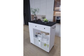 Resim Moka Park AVM Raflı Çekmeceli Pratik Tekerlekli Fonksiyonlu Mutfak Adası 
