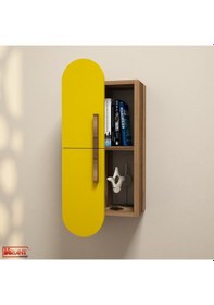 Resim Variant Rose Duvar Rafı - Ceviz / Sarı 