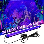 Resim 1 Adet/2 Adet Üç Yüz Parlayan UV LED Siyah Işık Lambası Parti Sahnesi için Alüminyum Alaşımlı Şerit Işıklar, Anahtarlı - Halloween/Noel/Aşk Günü Kulübü Diskosu İçin Uygun, Düşük Voltaj 5V 