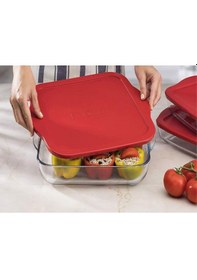Resim Paşabahçe Borcam Kare Silikon Kapaklı 59034 1950 CC 