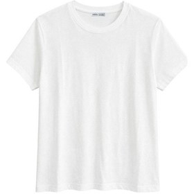 Resim Vadon 1009 Kadın Pamuklu Regular Fit Bisiklet Yaka Yumuşak Dokulu Kısa Kollu Basic T-shirt Beyaz 