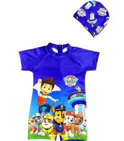 Resim Şekerkids Erkek Çocuk Lacivert Bone ve Gizli Fermuarlı Tulum Mayo 