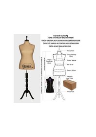 Resim Videolu Ürün-44 Beden Keten Kumaşlı Terzi Prova Mankeni 527201023 