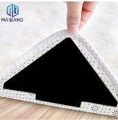 Resim Konesam Yeniden Kullanılabilir, Yıkanabilir Halı Sabitleyici - 10 Adet Siyah Pu Halı Kaydırmaz Bant 