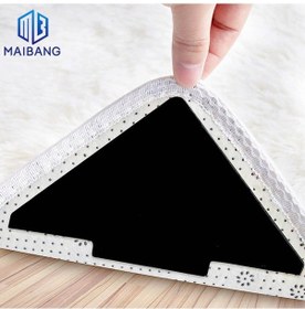 Resim Konesam Yeniden Kullanılabilir, Yıkanabilir Halı Sabitleyici - 10 Adet Siyah Pu Halı Kaydırmaz Bant 