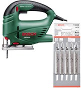 Resim Bosch Pst 650 Compact 500 W Dekupaj Testere Makinası + 5'li T308b Ahşap Temiz Kesim Testere Bıçağı 