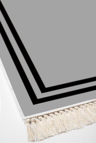 Resim Alanur Home Eko Trend Djt Yıkanabilir Kaymaz Taban 3 Lü Yatak Odası Takımı 1696 Bordürlü Gri Siyah 