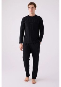 Resim Arnetta 3140 Uzun Kollu Erkek Pijama Takımı Siyah 