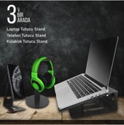 Resim Yücecengiz Metal Laptop Tutucu + Kulaklık + Telefon Stand 3lü Set 