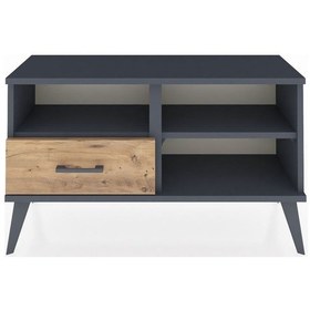 Resim Arges Şifonyer 2 Raflı Tek Çekmeceli 88x30x48 Antrasit-antrasit/çam Antrasit/çam 