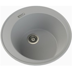 Resim Polex Cristalüx Granit Evye P-06 Pembe Tezgah Altı Ve Tezgah Üstü Oval Mutfak Evyesi 51.5x51.5 CM 