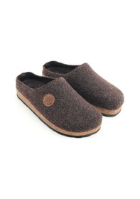 Resim Gezer Kışlık Mantar Taban Ev Bahçe Rahat Taban Erkek Terlik Kahve 