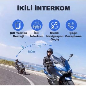 Resim Y20 Max Su Geçirmez Kask 2 Kişi Bağlantılı Rgb Intercom 